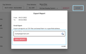 export custom sales report from orderup
